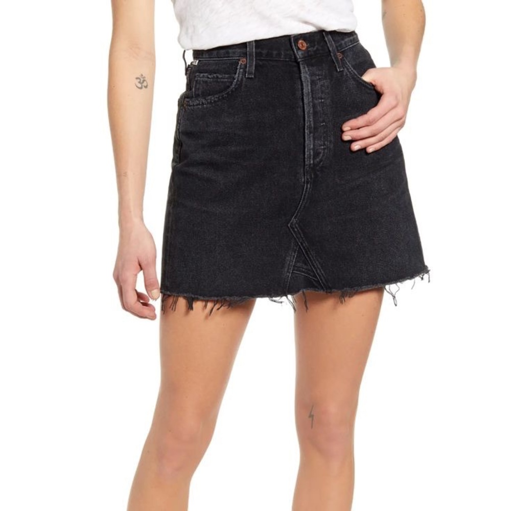 Citizens of Humanity Astrid Black Denim Skirt